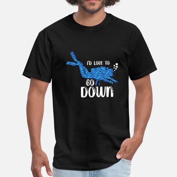 

i d love to go вниз дизайн diving ocean тенниска мужчин дизайн 100% хлопок s-xxxl сплошной цвет графический юмор лето тонкая рубашка