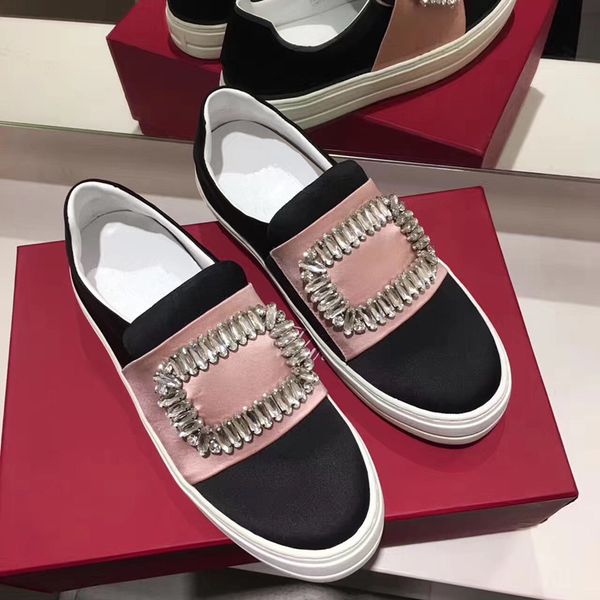 

rhinestone loafers women flat casual shoes woman luxury ladies shoes leather slip on zapatos de mujer fashion sapato feminino, Black