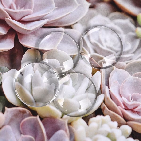 

5 pcs/lot 38mm round cabochons transparent glass clear flat back for diy pendant findings jewelry making handmade accessories