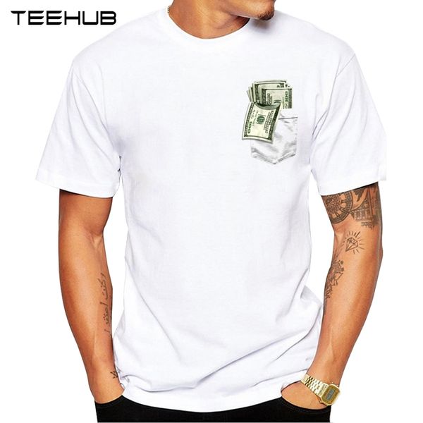 

2019 teehub новый прохладный мужская мода карманные деньги дизайн футболки с коротким рукавом o-образным вырезом топы hipster tee