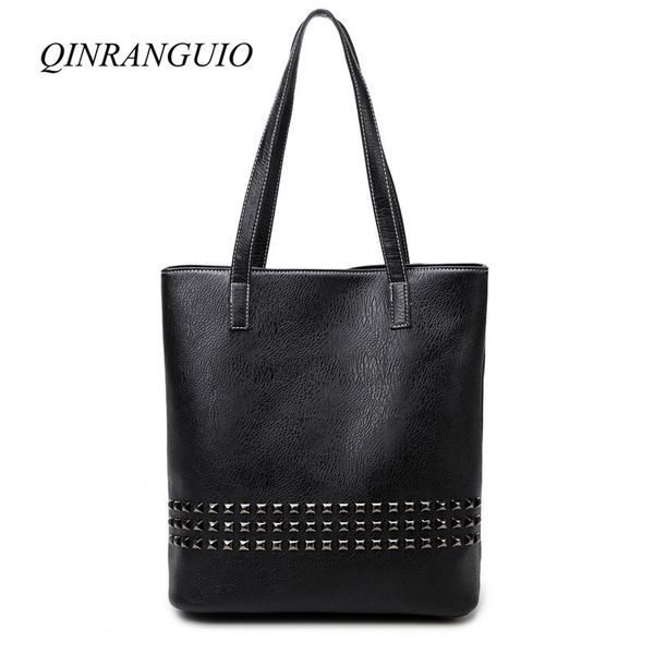 

qinranguio shoulder bag women luxury handbags women bags designer 2020 vintage leather handbags rivet leather tote bag