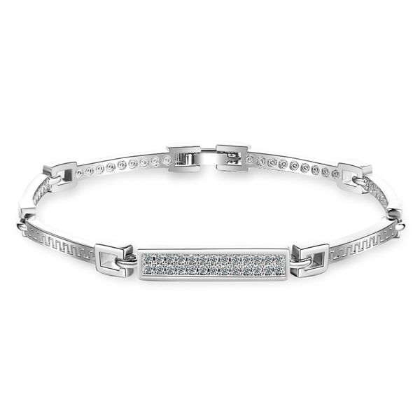 

2020 fashion design women charm bracelet simple silver color square shape zircon watch bracelet female chic bangle jewelry, Golden;silver