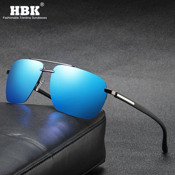 

coating polarized square sunglasses men retro stylist tendy rimless anti glare sun glasses for outdoor driving mirror pm0187, White;black