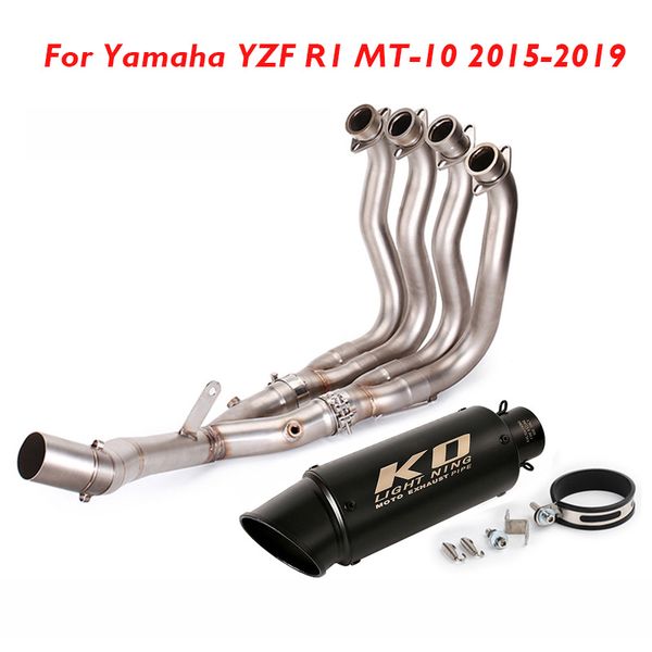 

r1 full motorcycle exhaust system connection header pipe muffler tip escape slip on for yzf r1 mt-10 2020-2020