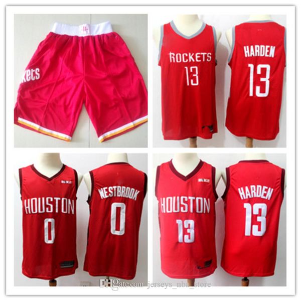 

Mens Jerseys Rockets New City Red Edition Jersey 13 James Harden 0 Russell Westbrook Basketball Vintage Jerseys