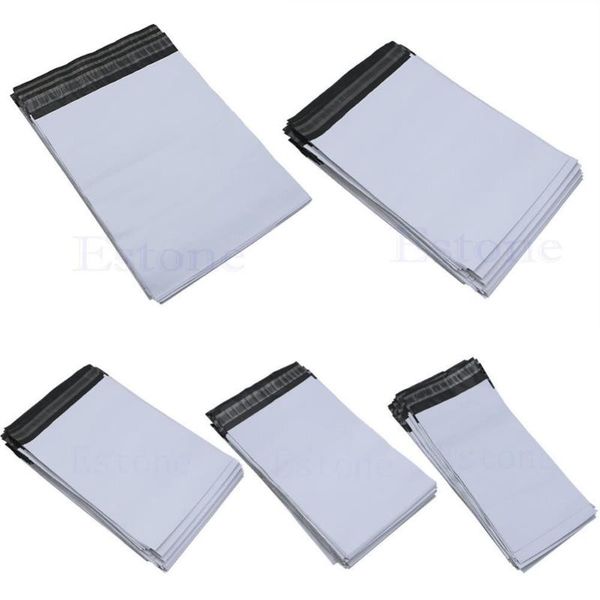 

lot 100pcs 5 sizes poly mailer self sealing plastic shipping mailing bag polybag