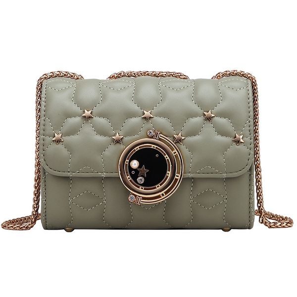 

designer women chain shoulder bags purse stars rivet fashion cross body handbag flap lady bags gift
