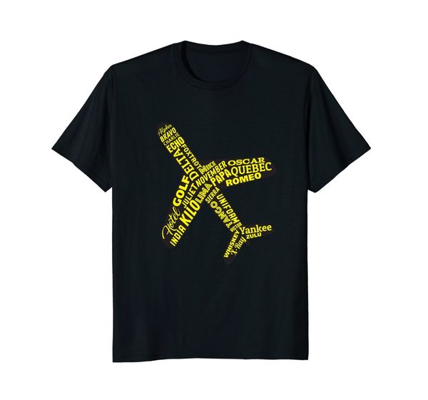 

2019 summer t shirt men o-neck tee shirt aviation phonetic alphabet- pilot shirts cool tee