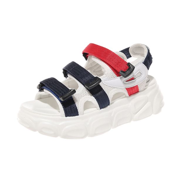 

2020 summer new casual fashion all-match thick-soled increased large size roman women's sandals, Black