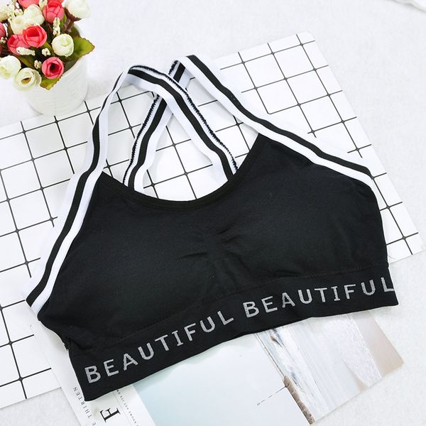

2020 women sports bras breathable running gym yoga fitness tank ladies no padded seamless crop bra printed bra, White;black