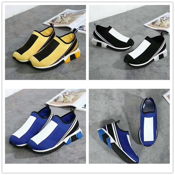 

2020 latest classic men or women mixed colors casual man runner trainers knitted stretch gabbana training shoe sneaker flat size 35-45, Black