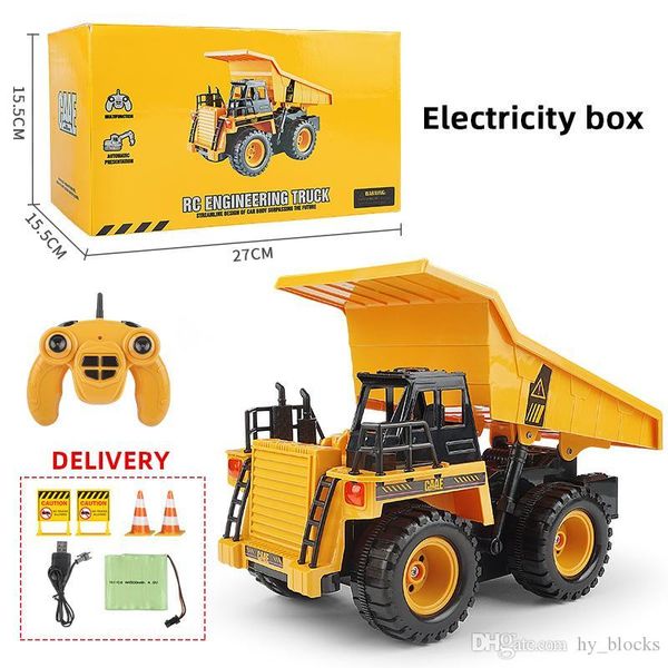 

6-канальный 2.4g моделирование rc car engineering truck дистанционного управления самосвал электрические сплава модель автомобиля мальчики д