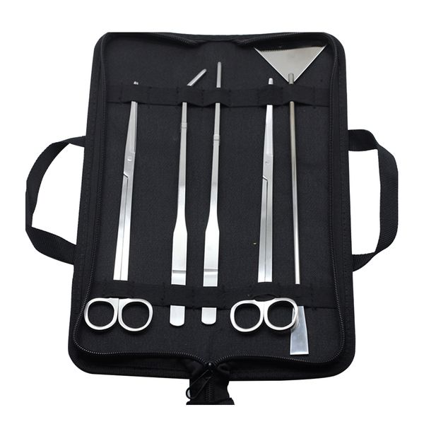 

5pcs portable aquarium maintenance tools kit solid tweezers scissors live plants