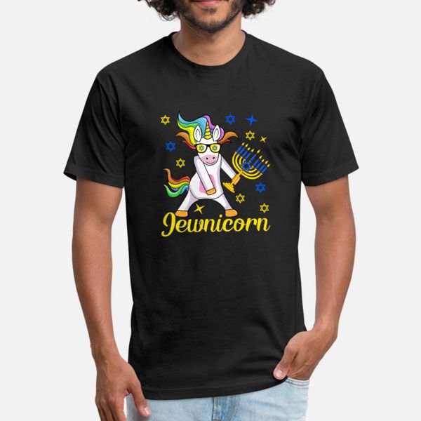 

hanukkah menorah flossing unicorn chanukah gift t shirt men customize 100% cotton s-xxxl vintage graphic basic summer slim shirt