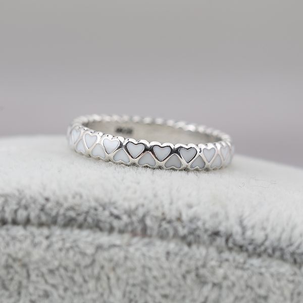 

genuine 925 sterling silver heart-shaped design white enamel compatible with european jewelry, Golden;silver