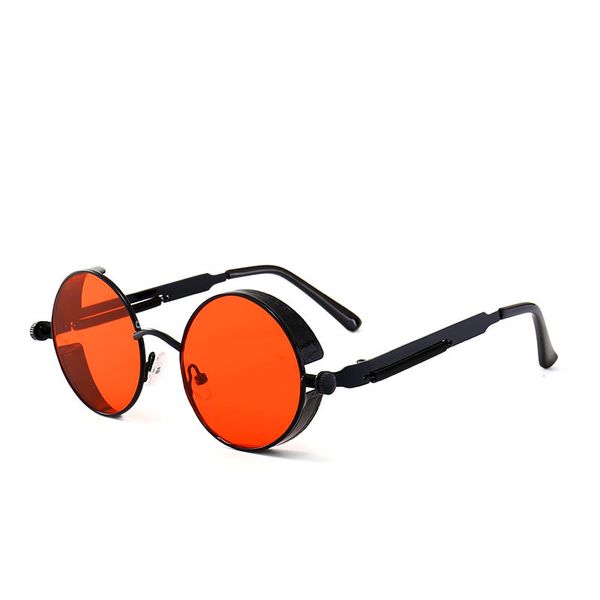 

steam punk sunglasses women men round glasses female male steampunk sunglass-woman vintage retro metal frames brand designer, White;black