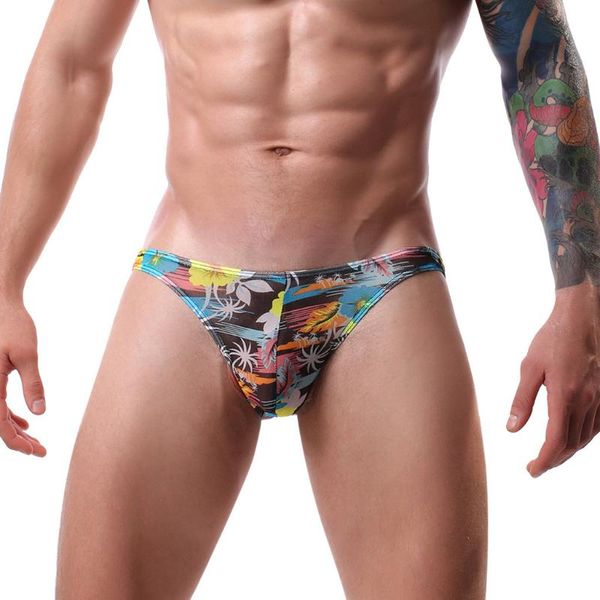 

low waist mens cotton men's print tree print natural washed breathable underwear men gay boxer male underwear brands, Black;white