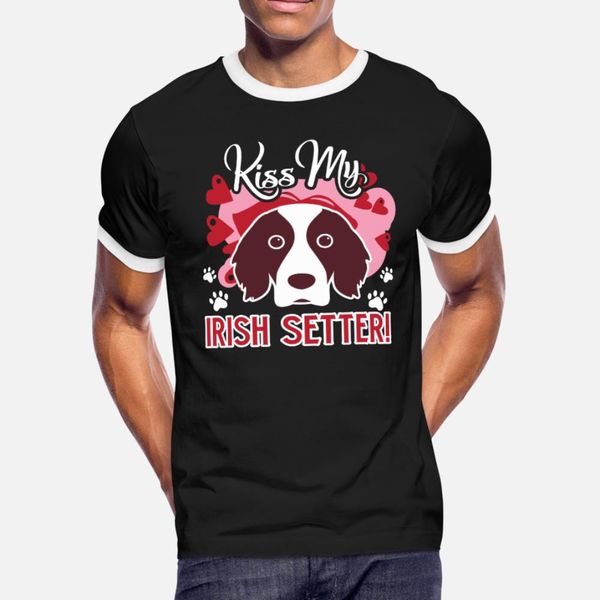 

irish setter t shirt men custom short sleeve s-3xl costume loose comical spring autumn slim shirt