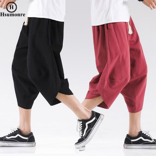 

flared drawstring harem pants hip-hop dance joggers pants cropped drop crotch linen punk casual clothing streetwear, White;black
