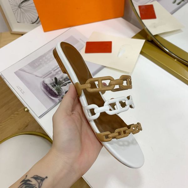 

2020 new fashion women slipper slides summer beach sandals flat loafers flip flops h sandal with letter slipper shoes, Black