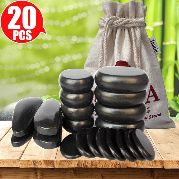 

20pcs/set stone massage set heater box relieve stress back pain health care acupressure lava basalt stones for healthcare