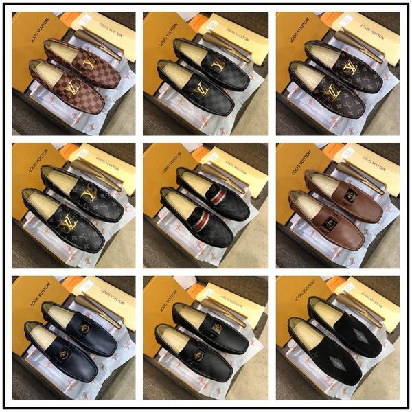 

2019 luxury fashion mens gommino dress casual party loafers shoes cowskin single shoe slip on wedding pumps black size38-46