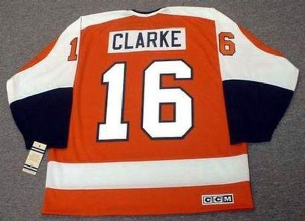

bobby clarke philadelphia flyers 1974 ccm vintage away hockey jersey all stitched quality any name any number, Black;red