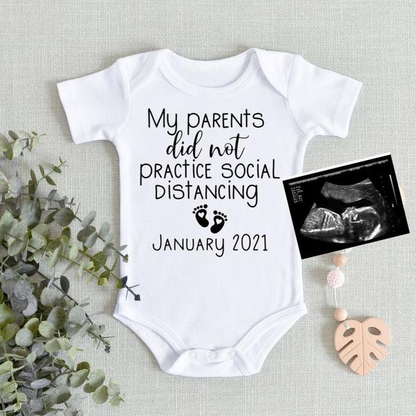 

baby announcement my parent's did not practice social distancing baby bodysuit summer short sleeve fashion pregnancy reveal, Blue
