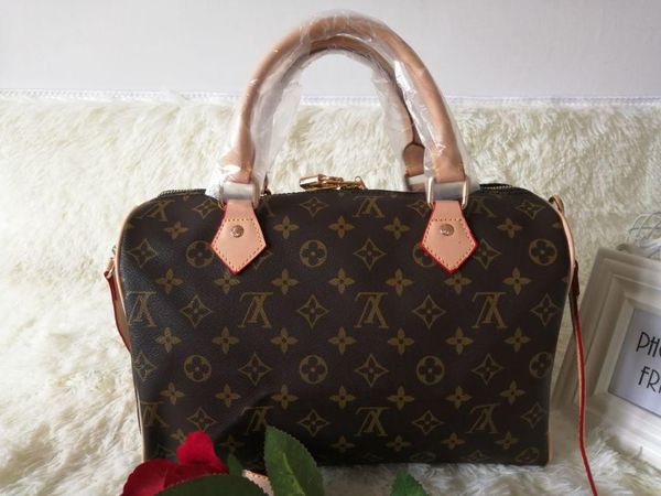 

designer-sell women messenger bag classic style fashion bags women bag shoulder bags lady totes handbags speedy 30cm dust bag + lock