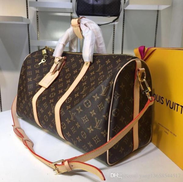 

54cm large capacity women travel bags 2020 sale quality men shoulder duffel bags carry on luggage bottom rivets with lock head