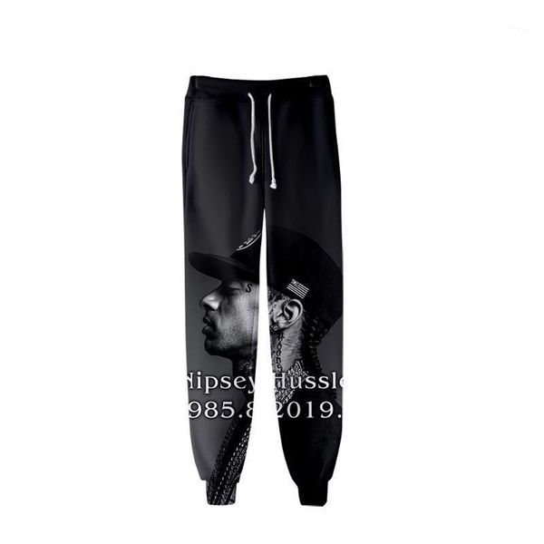 

sports casual r.i.p pencil pants printed designer mens 3d nipsey hussle jogger pants spring teenager school, Black