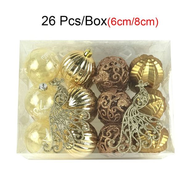 

26pcs/box 6/8cm christmas ball hanging xmas tree ornaments wedding party decor q39b
