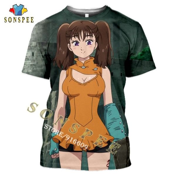 

summer anime the seven deadly sins giant diane 3d print shirts plus size anime plus size men clothing