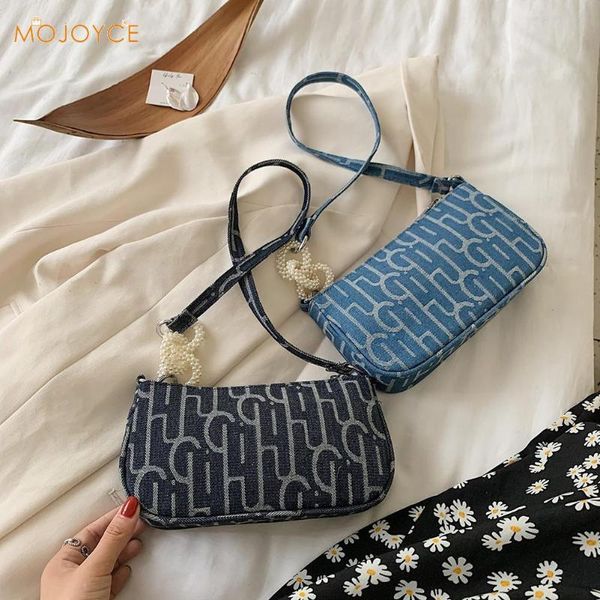 

fashion printed handbag totes portable women canvas shoulder underarm bags female pearl vintage street purse