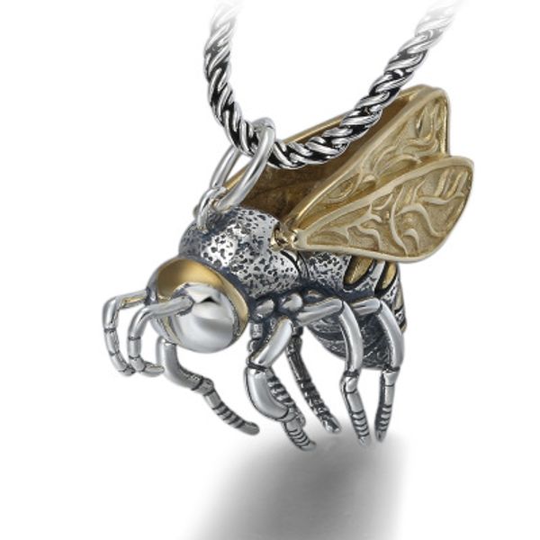 

925 sterling silver pendant necklace jewelry bee wings movable love fashion necklace