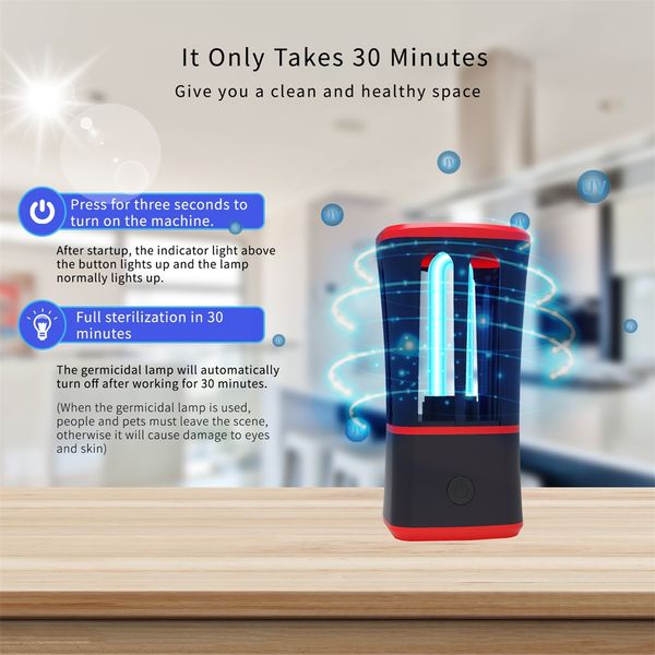 

uv lights, portable uvc germicidal light household sterilizer disinfection lamp for vehicle 185nm ultraviolet ozone quartz lamps sanitizer