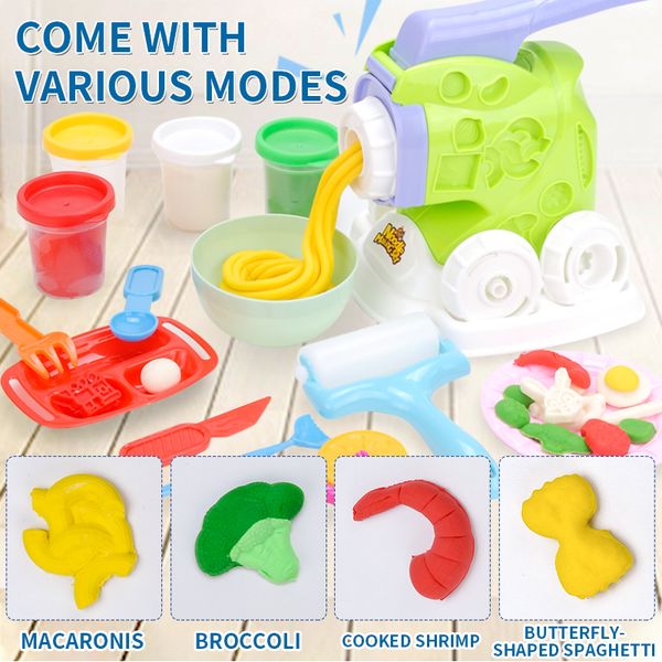

children pretend role play house simulation colorful clay suit diy handmade noodle maker mud kitchen kids girls education toys