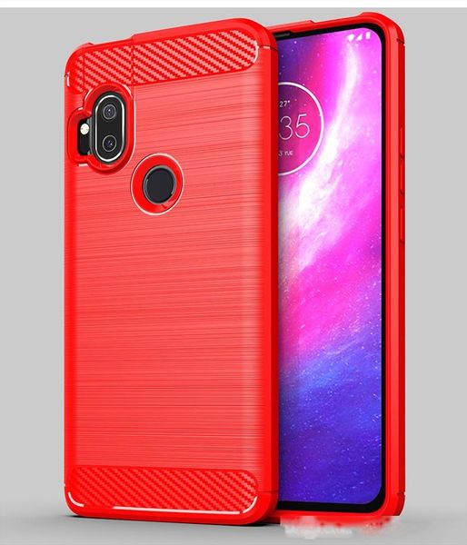 

carbon fiber texture slim armor brushed tpu case cover for motorola moto moto one hyper 350pcs/lot
