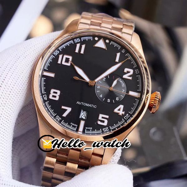 

роскошь новый большой маленький принц розового золота 500908 черный циферблат автоматическая мужские часы стальной браслет спорт мужские час, Slivery;brown