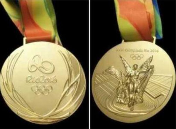 

rio 2016 olympic gold/silver/bronze medals/ribbons full set with silk ribbons diameter 85mm net weight 210g new