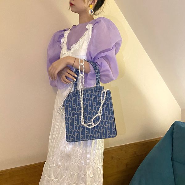 

portable large-capacity bag women 2020 new denim underarm bag niche one-shoulder tote bags women purse and handbags