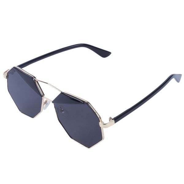 

mirror design octagon sunglasses (black, Silver