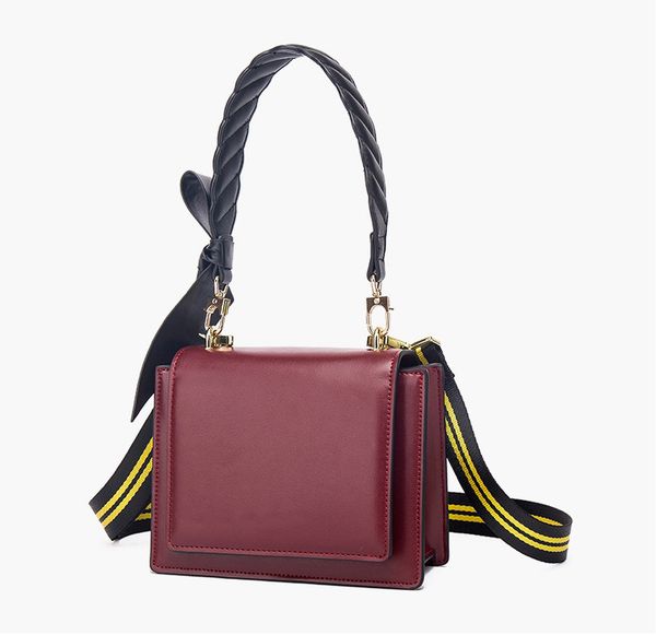 

2020 women's shoulder bag bow handbag wide shoulder strap messenger bag of postage