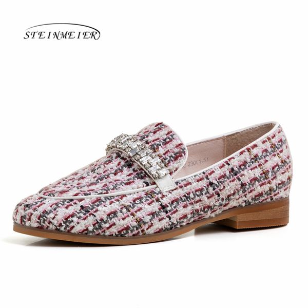 

women penny loafers moccasin genuine leather slip on round toe flats suede shoes handmade steinmeier, Black