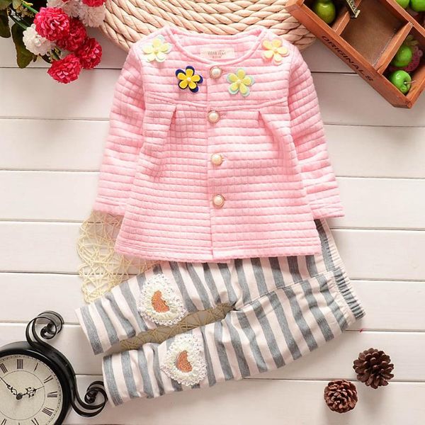 

ienens 2pc kids baby girls clothes clothing sets infant girl t-shirt + pants outfits suits child christmas tracksuits, White
