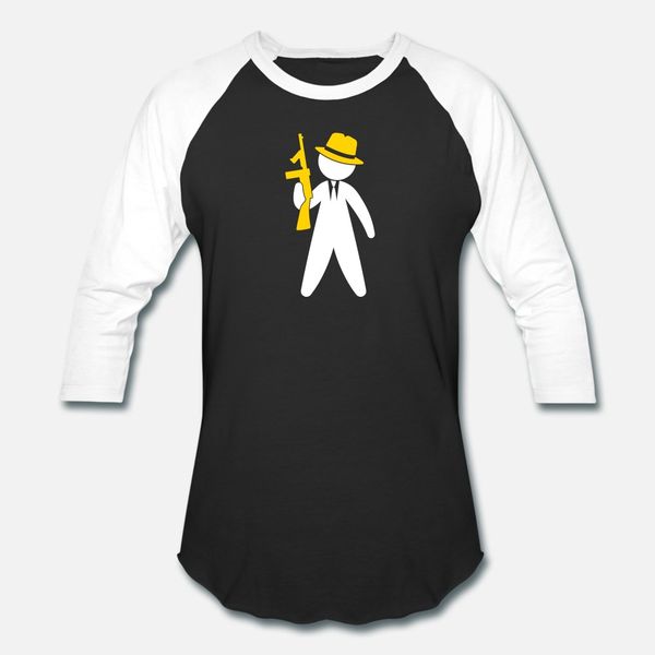 

мафиозного gangster с пулеметом тенниски людей напечатанный футболка s-xxxl винтажная fit casual summer style pictures рубашка