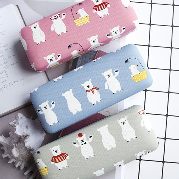 

10% New Arrival Print Men's and Women'sFashion Cartoon Polar Bear Myopia Glasses Box Portable Boys and Girls Glasses Case