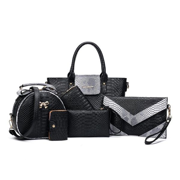 

shoulder bags wholesale 6pcs for women 2021 purses and handbags luxury designer fashion bag set handbag with wallet