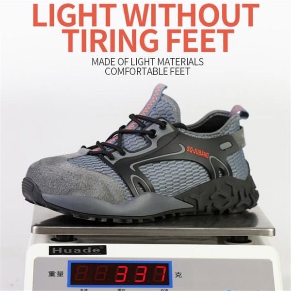 

new lightweight mens safety work boots soft breathable male puncture-proof work shoes anti smashing safety shoes with steel toe, Black