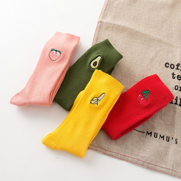 

medium tube sports cotton classic european and american style fruit style piled socks double needle sewing, Black